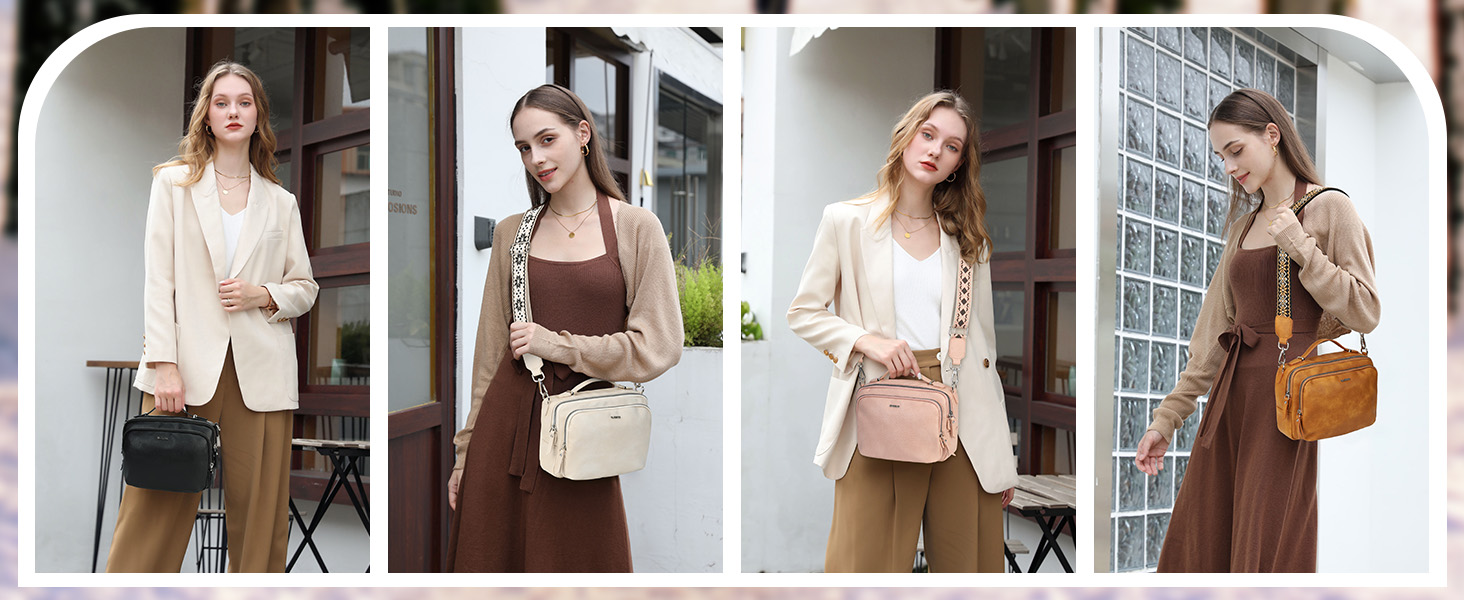 Сумка жіноча Gladdon через плече, шкіряна кросбоді, коричнева (A-braun) з регульованим плечовим ременем та застібкою-блискавкою