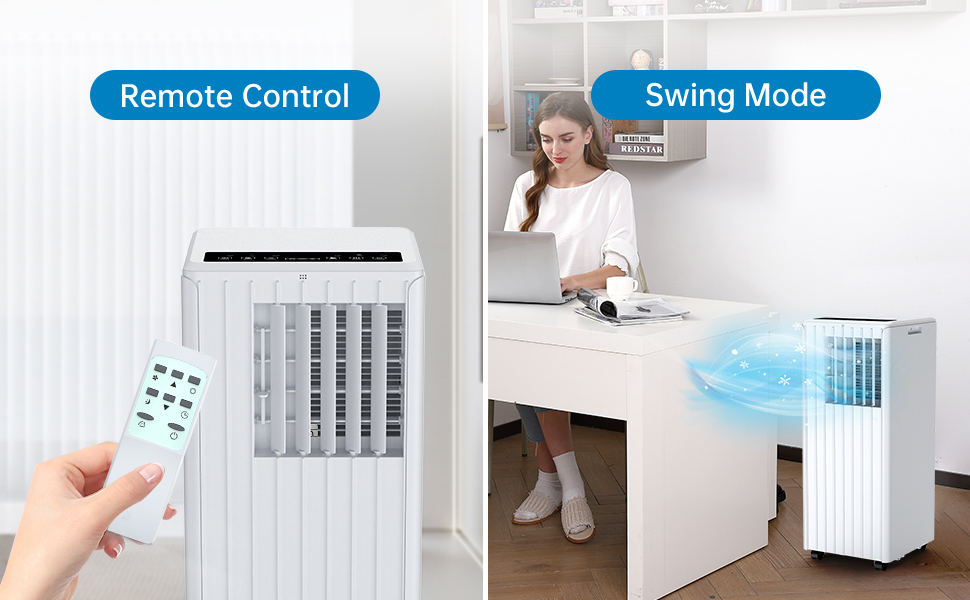 Мобільний кондиціонер 7000BTU/2.0kW: охолодження, вентиляція, осушення, до 68 м³