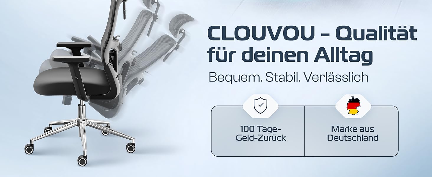 Ергономічне крісло SmartSeat для офісу та дому | Регульоване, 150 кг | Чорний | Комп'ютерне крісло, ігрове крісло