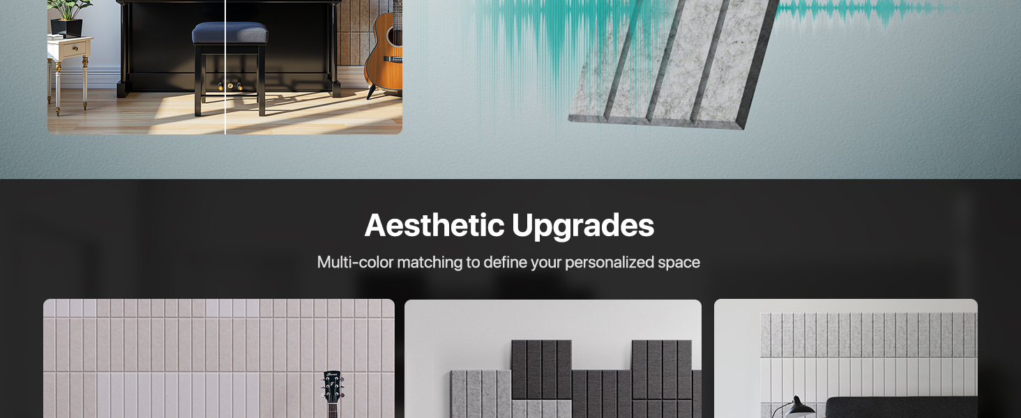 Акустичні панелі Soundsbay для шумоізоляції та звукопоглинання, самоклеючі поліестерні плити 30×30×0.9 см, чорні, 12 шт.