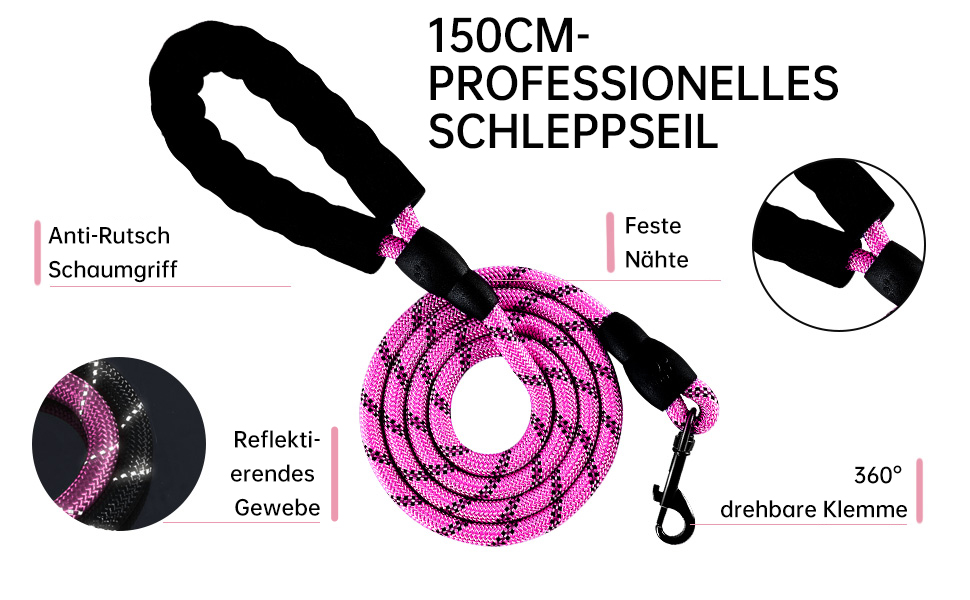 Нашийник для собак середніх порід NESTROAD, розмір M, анти-тяга, обхват шиї 33-43 см, обхват грудей 43-64 см, безпечний, з підкладкою, колір: рожевий