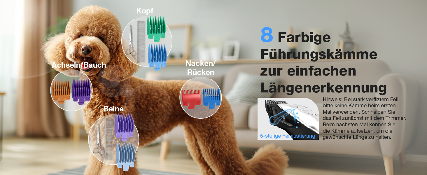 Професійна машинка для стрижки собак Leise - для густого та кучерявого хутра, з нержавіючої сталі