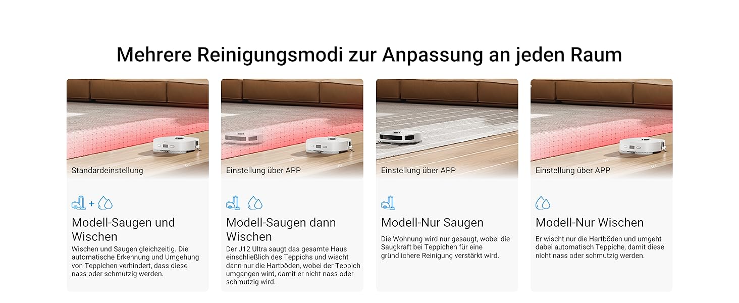 Робот-пилосос Eureka J12 Ultra з функцією миття, самостійне порожнення, прання та сушка, потужність 5000Pa, обертова функція миття, Dual-LiDAR навігація, 3D уникнення перешкод