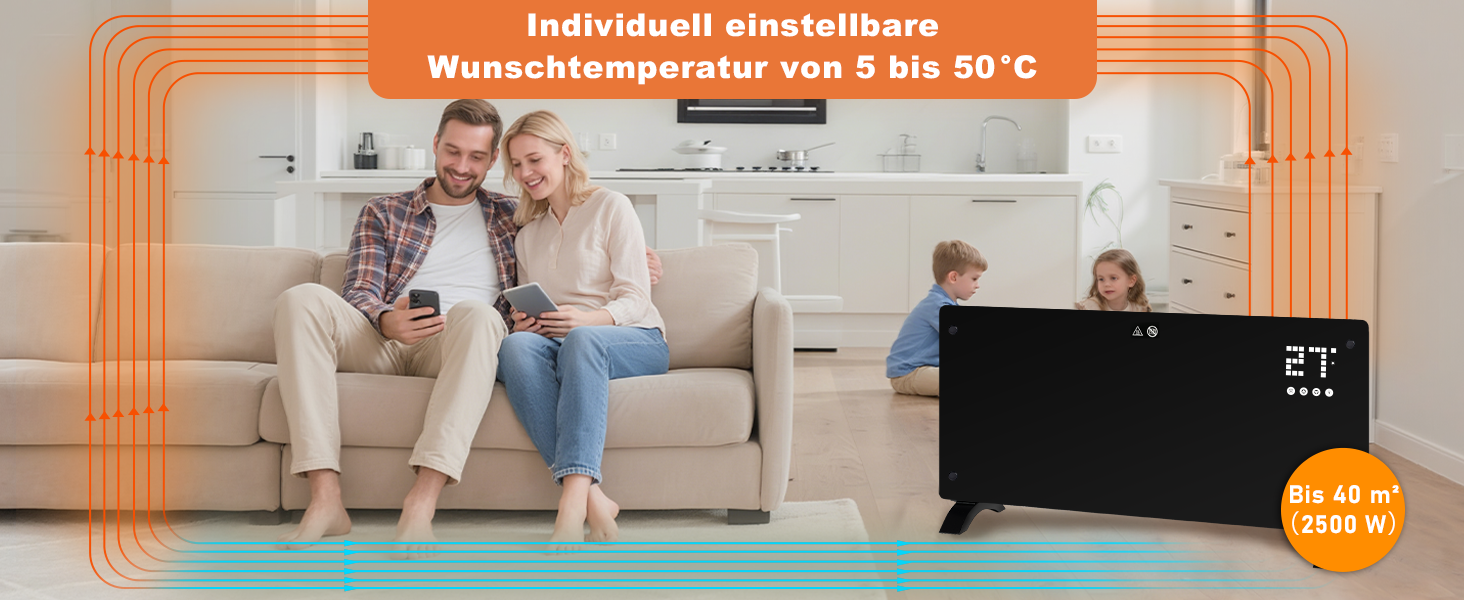 Електричний конвектор Citybee 2500W з термостатом, пульт, таймер, захист від перегріву, 2 роки гарантії