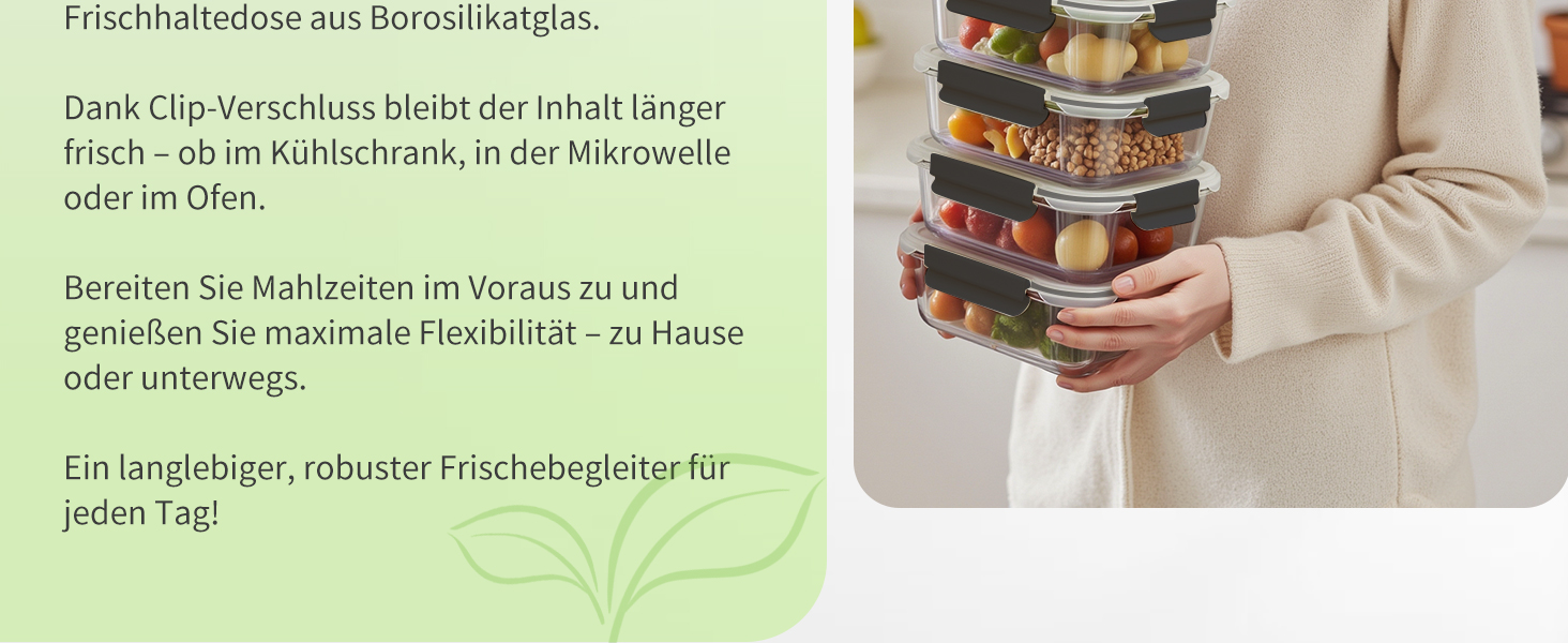 Набір контейнерів для зберігання їжі з кришкою, 20 шт. (10 контейнерів, 10 кришок), безпечні для миття в посудомийній машині, морозильної камери та мікрохвильової печі, витікання запобігаються, сучасний дизайн, чорний колір (FE1537)
