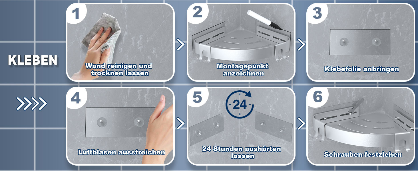 Поличка для душу кутова без свердління, шампунь-холдер, захист від іржі, 2 шт. (срібло)