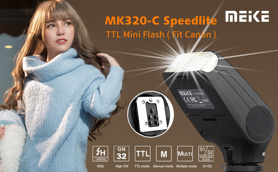Спалах MEIKE MK-320C з TTL для Canon беззеркальних DSLR камер