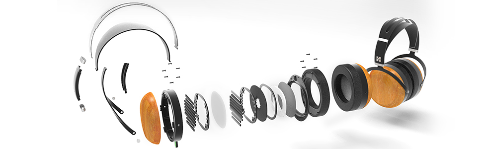HIFIMAN Sundara - навушники повного розміру з закритою задня панеллю, магнітна система, дротові, з технологією Stealth Magnet, знімний кабель, дерев'яні амбушюри для дому, студії, запису