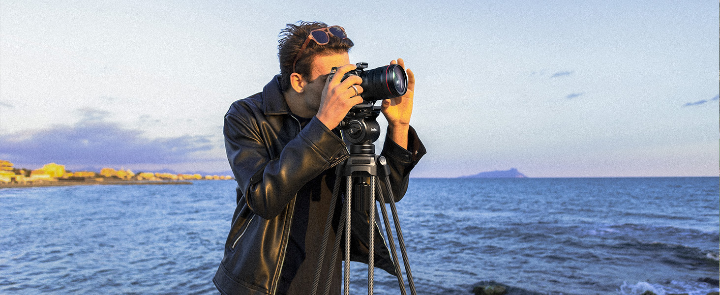 SMALLRIG 73'' важкий штатив для відеозйомки, вантажопідйомність 8 кг, QR-платформа Manfrotto 501PL, вага 3,1 кг, AD-14, 186 см (карбон)