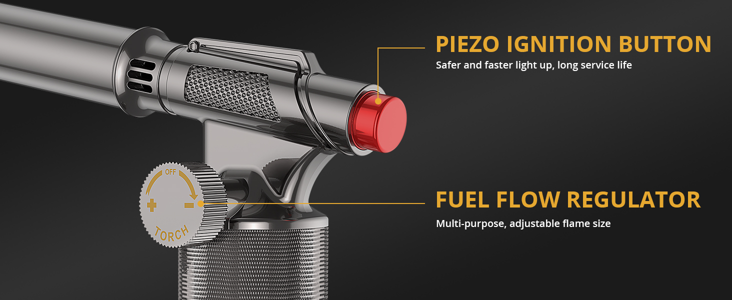 Професійний пальник Sondiko SW-801 Pro: наповнюваний металевий газовий пальник для кухні та зварювання, регульоване полум'я, вітростійкий, для чоловіків (бутан не входить)