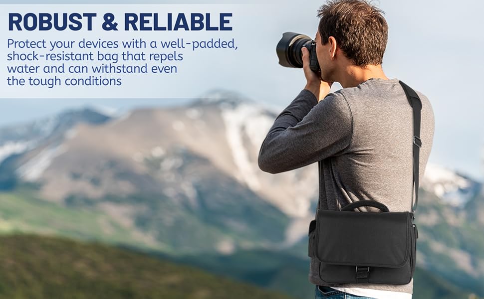 Водонепроникна сумка для камери SLR з дощовиком, ударостійка фотосумка з підкладкою, для щоденного використання (чорна)