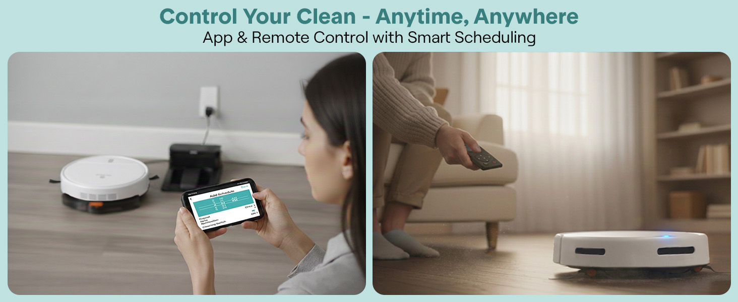 Робот-пилосос SereneLife з функцією миття підлоги, 3-в-1, з керуванням через додаток, для тварин та килимів, 700Pa