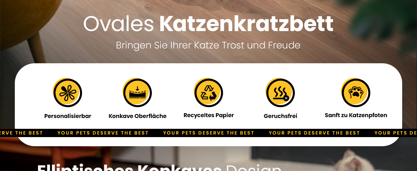 Кігтеточка для котів Conlun 2 в 1: овальна, з мискою та гніздом, з гофрованого картону (43x33x10 см)