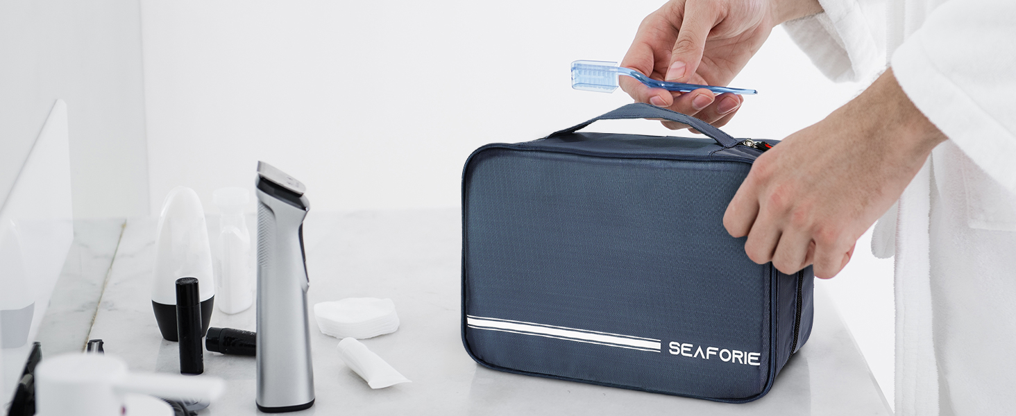 Сумка для туалетних аксесуарів на гачок, велика дорожня сумка-органайзер для жінок та чоловіків, 4-в-1 водонепроникна, армійний зелений (темно-синій)