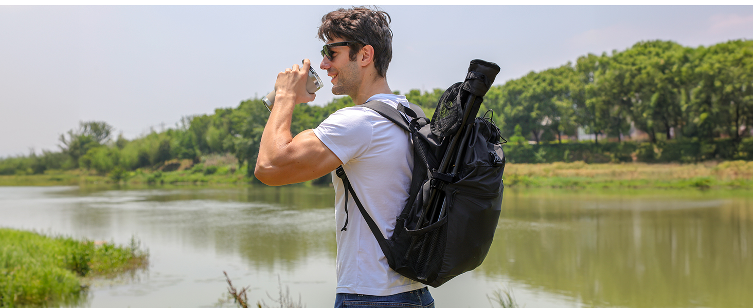 Складний стілець EVER ADVANCED: легкий, міцний, з кишенею для кемпінгу, риболовлі, полювання та піших прогулянок (102 кг)