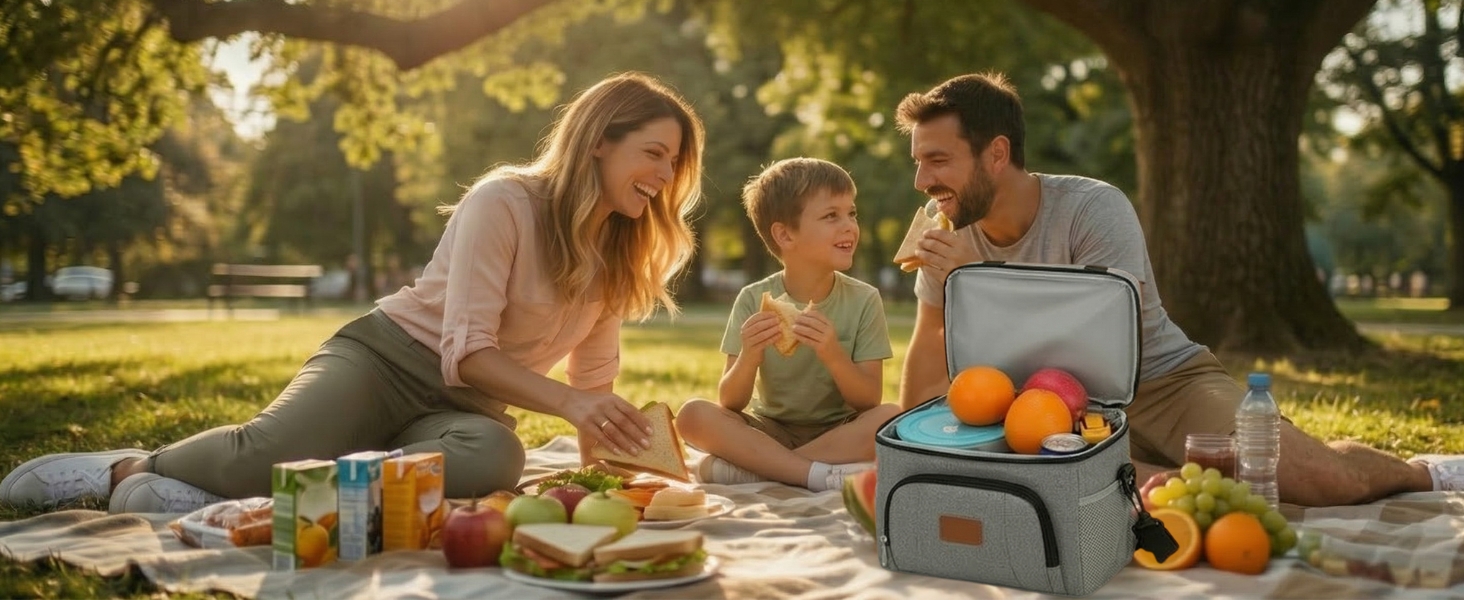 Термосумка JANSBEN для 12 банок: компактна, ізольована, з 6 відділеннями для пікніка, роботи та авто (сіра)