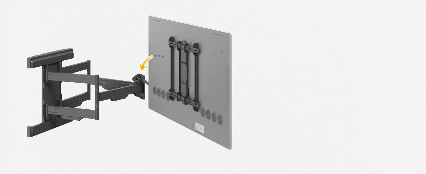 Настінний кріплення для телевізора RICOO S9564: для телевізорів 40-85 дюймів, VESA 600x400, до 45 кг, поворотний та нахильний