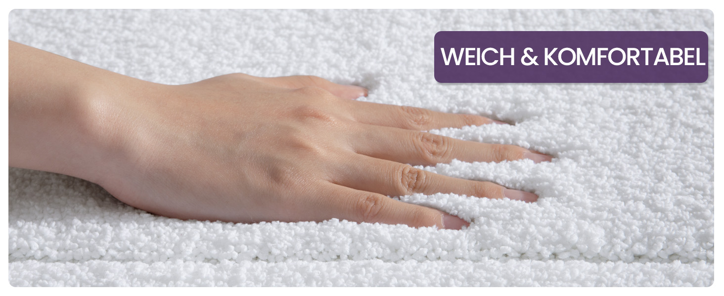 Килимок для ванної кімнати DEXI 50 x 80 см, м'який, неслизький, пральний, білий