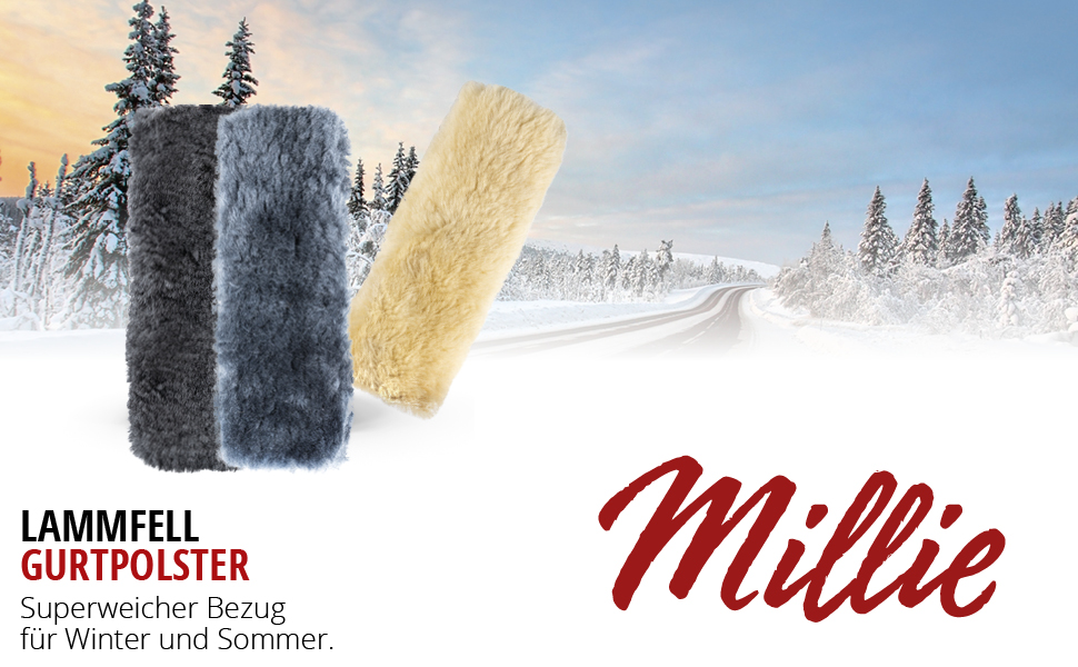Накладки на ремінь безпеки з натуральної овечої вовни Walser Millie, 2 шт., бежеві, для авто, для дорослих і дітей