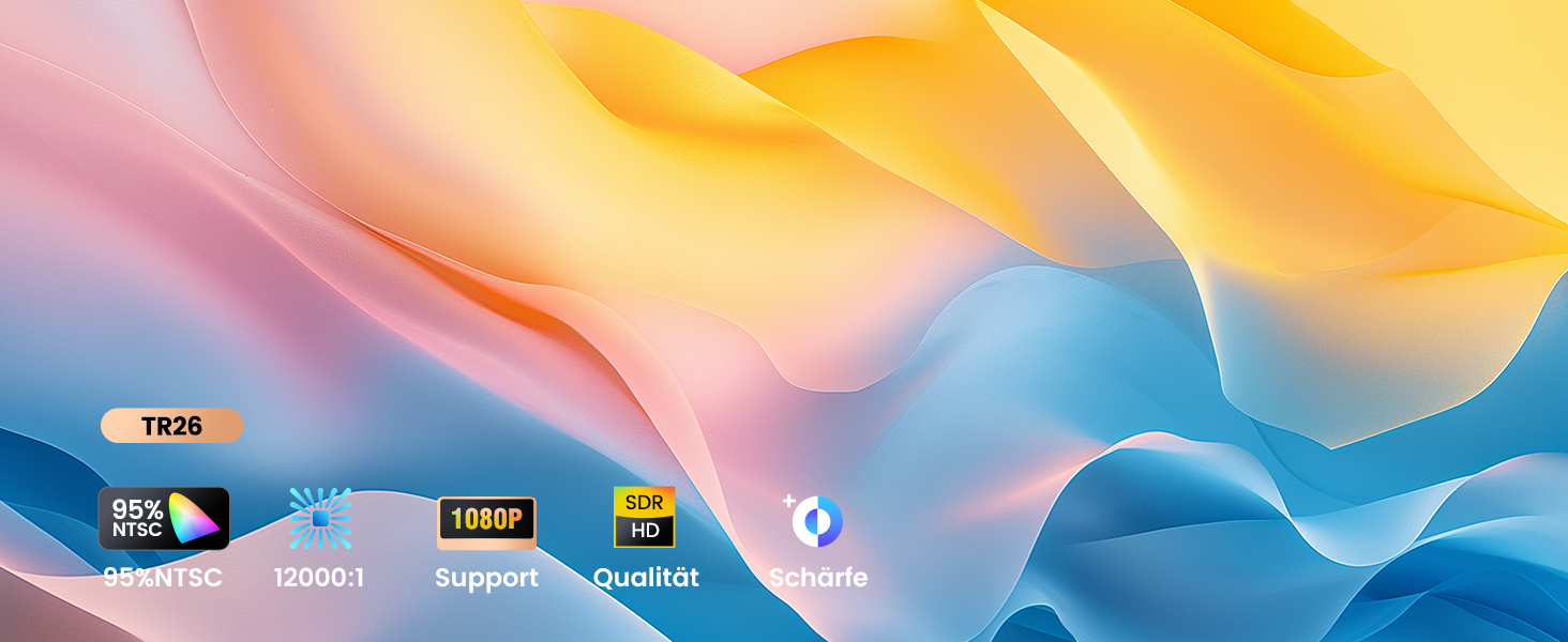 Портативний проєктор Mini Beamer 4K з підтримкою Android 13, WiFi 6, Bluetooth 5.4, обертання 270°, автотрапецеїдна корекція, HDMI/Android/iOS/PC/USB, білий (блакитний)