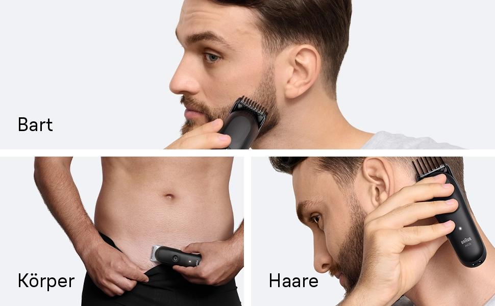 Braun Multigroom Series 5 AIO5545: Триммер для бороди, волосся та тіла 9-в-1, водонепроникний, акумулятор 120 хв, сірий