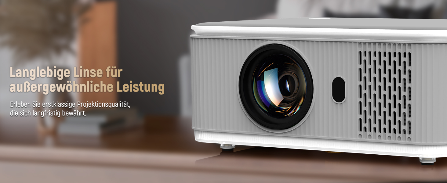 Портативний проєктор Mini Beamer 4K/1080p з Wi-Fi 6 та Bluetooth 5.4. Підтримка Auto Keystone, 200-дюймовий екран, сумісний з ноутбуками, смартфонами та TV (сірий)