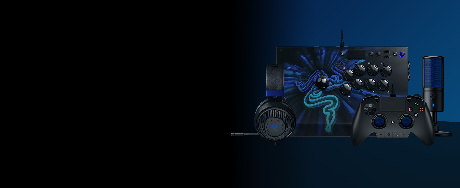 Razer Seiren X для PlayStation - USB конденсаторний мікрофон для стрімінгу PS4/PS5 (чорно-синій) з антивібраційним кріпленням та кнопкою вимкнення звуку