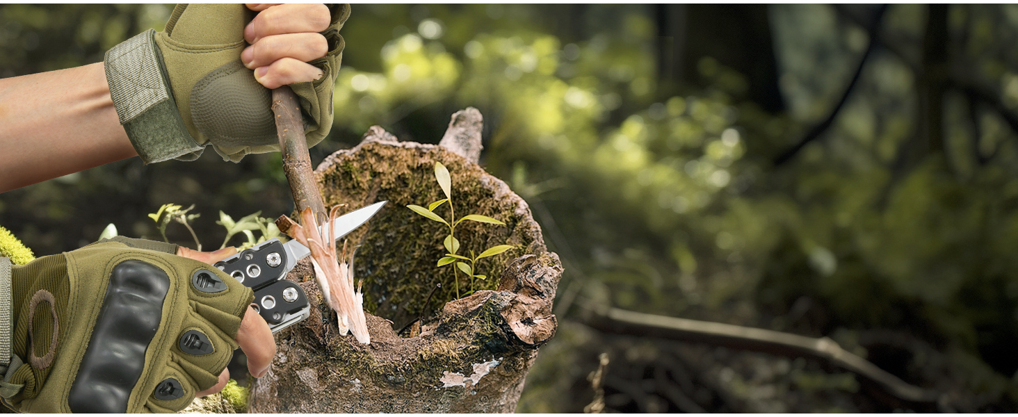 Morpilot Мультитул 25 в 1: багатофункціональний інструмент з нержавіючої сталі, 11 біт для шуруповерта, пліер, відкривачка для пляшок, карабін, з чохлом для кріплення до ременя