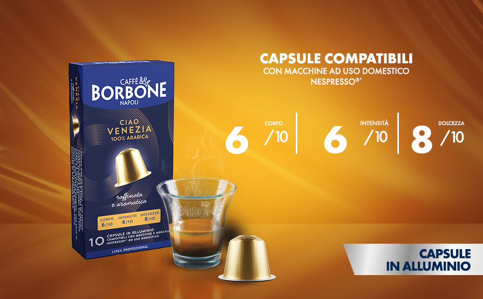 Кавові капсули Caffè Borbone для Nespresso, набір 90 шт (30 Mia Napoli, 30 Ciao Venezia, 30 Magica Palermo), алюмінієві
