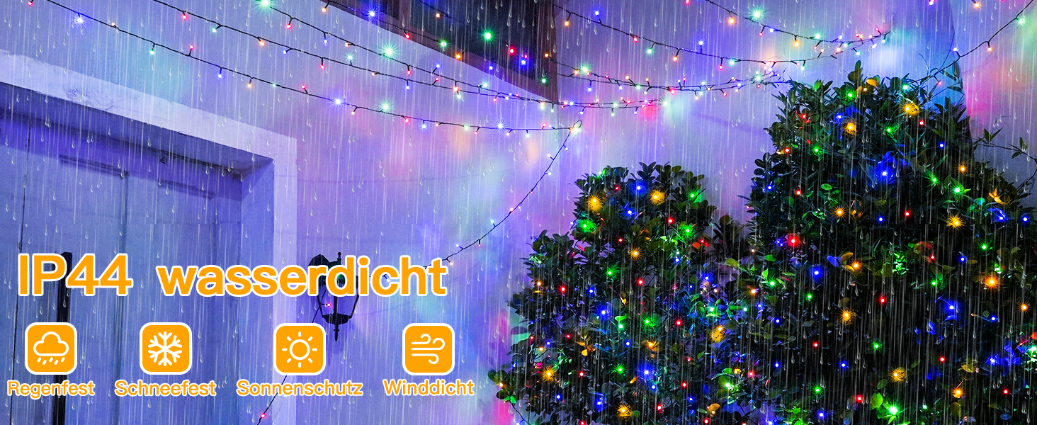 Гірлянда світлодіодна 200 LED, тепле біле світло, з пультом та таймером, 8 режимів, IP44, для прикраси саду, балкону, вечірки, весілля, ялинки (20м)