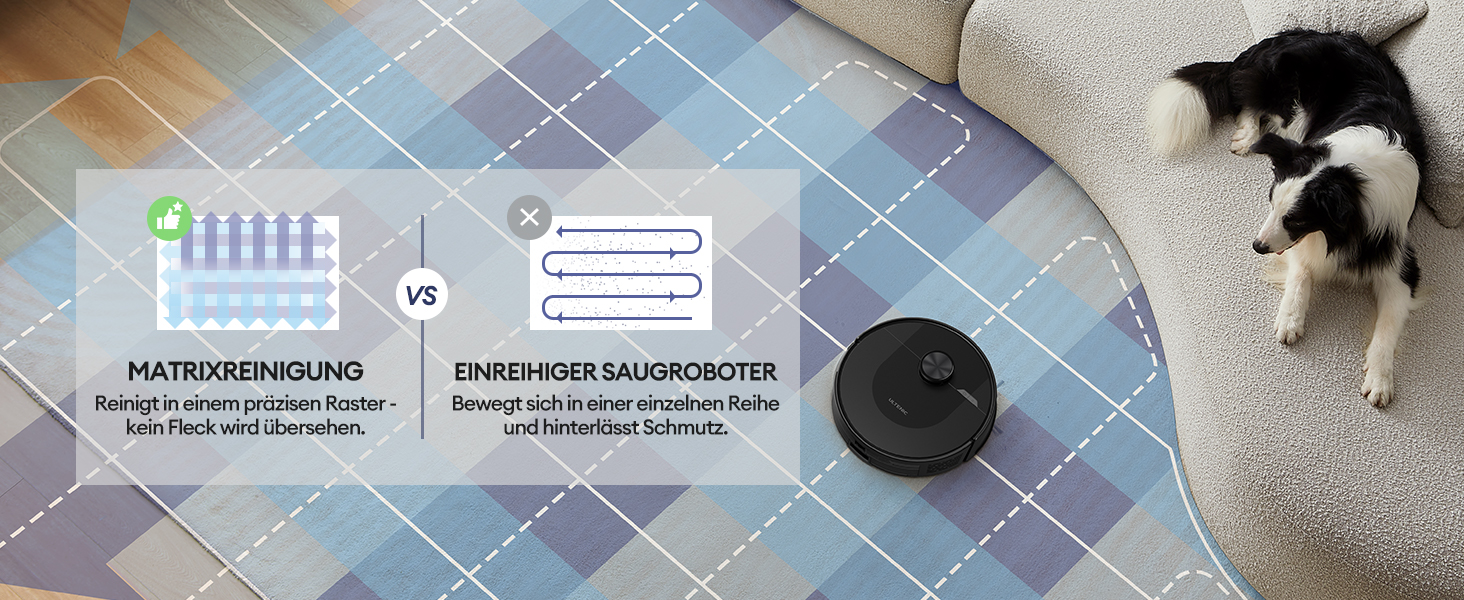 Робот-пилосос Ultenic з функцією миття 6000Pa, LiDAR-навігація, 3-в-1, 150 хв роботи, керування через додаток, для шерсті тварин, килимів та твердих підлог