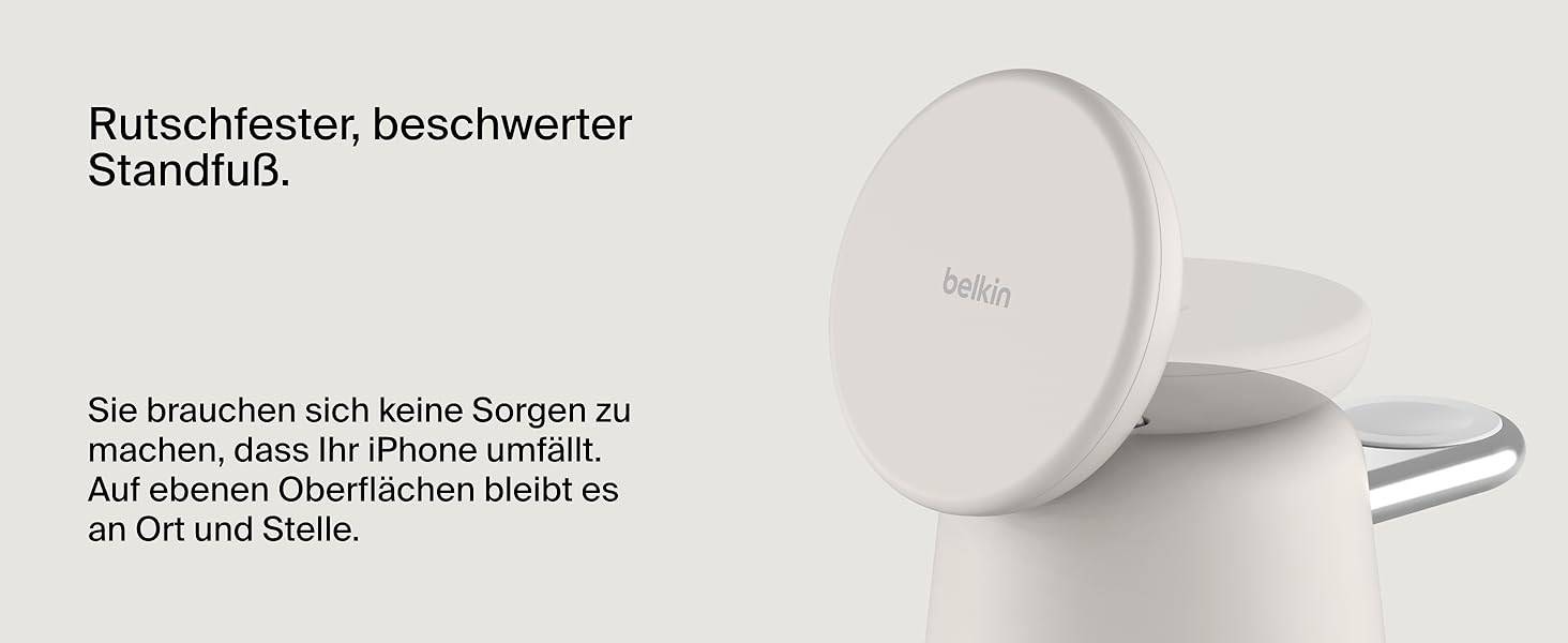 Беспроводная зарядная станция Belkin BoostCharge Pro 2-в-1 Qi2 15W MagSafe для iPhone, Apple Watch, AirPods (пісочний)