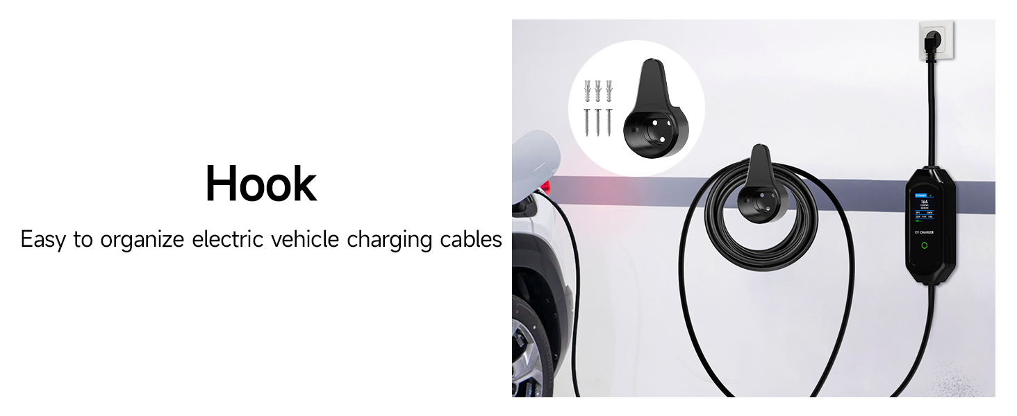 Кабель зарядного пристрою для електромобіля 8м, 3.6 кВт, Schuko, регульований струм 6/8/10/13/16A, з сумкою, IEC 62196-2