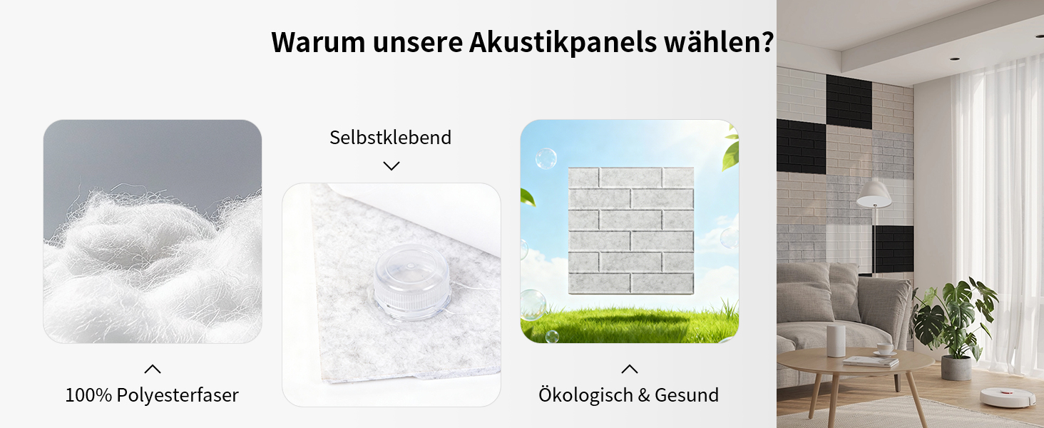 Акустичні панелі самоклеючі для звукоізоляції стін, 30x30x0.9 см, набір 8 шт, чорні — для студії звукозапису, геймерської кімнати та офісу