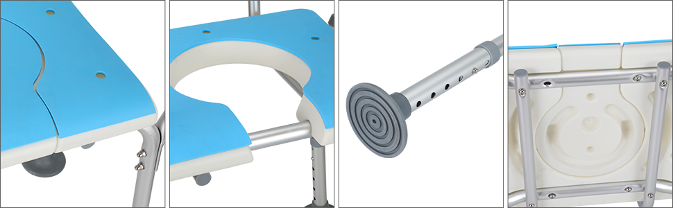 Sonnewelt Shower Stool, 7-Adjustable Height, Bath Stool with Anti-Slip Feet, Stable Shower Stool for the Shower with U-Shaped Hygiene Opening (Type K 3-in-1)