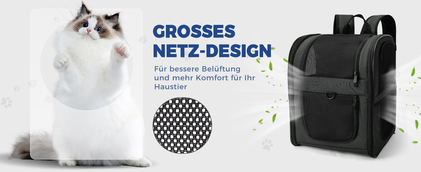 Рюкзак для собак та котів Apollo Walker - зручний та дихаючий, для малих тварин (2-15 кг), чорний