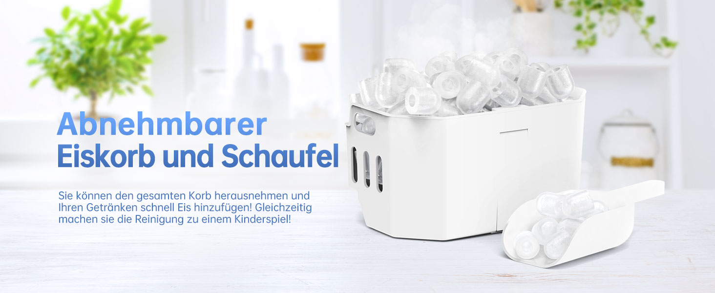 Машина для приготування льоду WIE 1.3 л з лопаткою, 9 кубиків за 6 хвилин, тиха, самоочисна, для кухні, офісу, бару, вечірки (срібна)