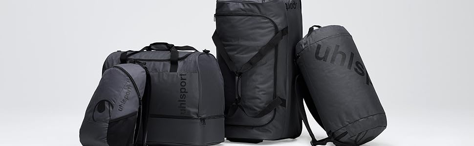 Універсальна спортивна сумка-трансформер Uhlsport Basic Line 110 л з коліщатками, чорна, для подорожей і тренувань