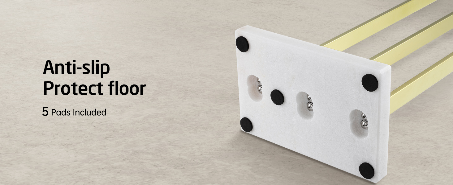 Підставка для рушників KES, 3 стійки, з нержавіючої сталі SUS304, золотиста, BTH217S3-2