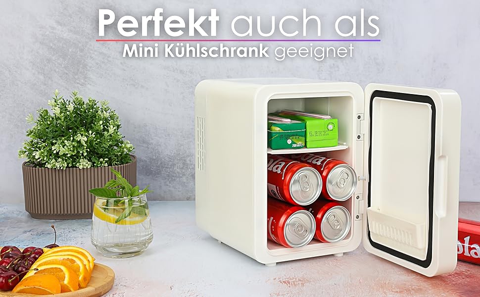 Міні-холодильник з LED-дзеркалом 4L для косметики та макіяжу. Красочний холодильник, міні-холодильник, мінібар з 3 рівнями LED-підсвічування