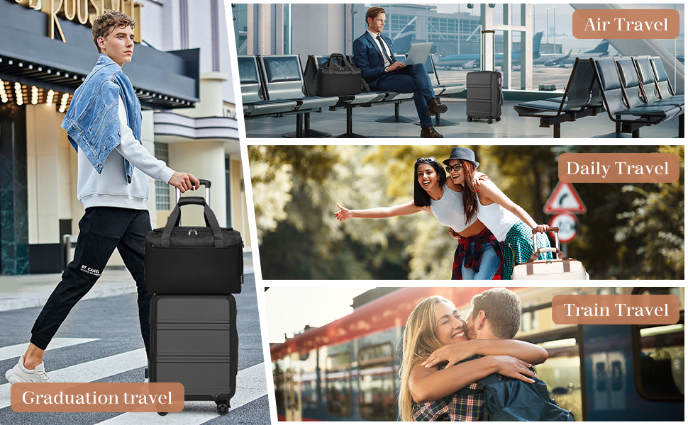 Набір валіз KONO 55 см: 2 валізи, ручна поклажа, 40x20x25 см, кремово-білий