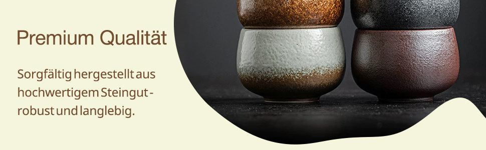 Набір кавових чашок для капучино 4x210мл, бежеві, порцеляна, ручної роботи, без ручки, для лате макіато, сумісність з посудомийною машиною