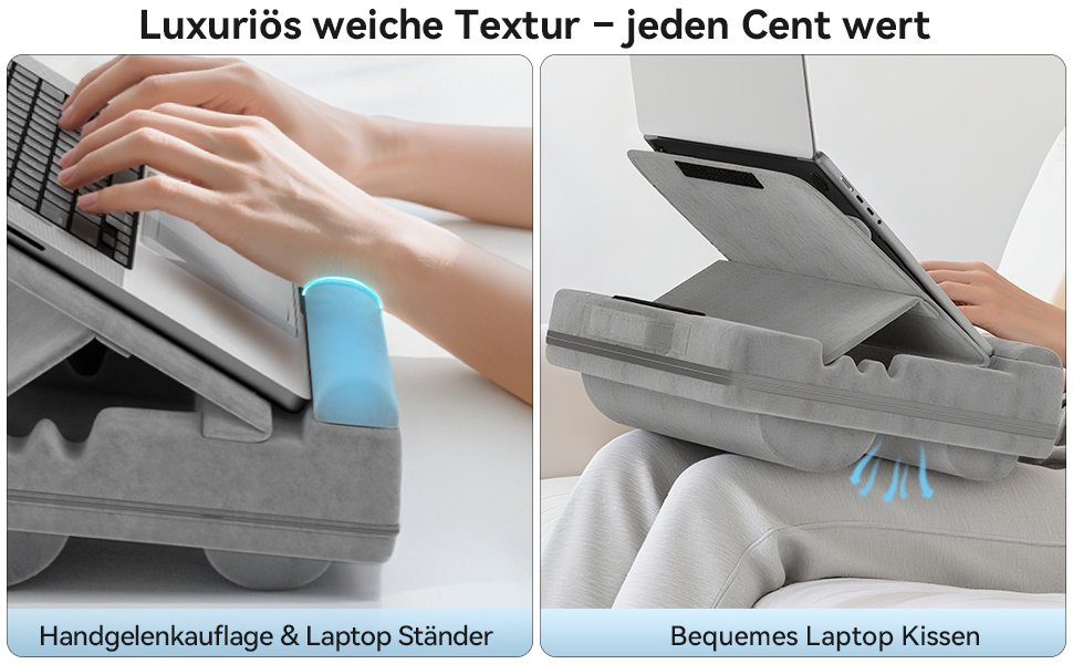 Підставка для ноутбука з регулюванням кута нахилу, подушка для рук, чорна (до 16 дюймів)