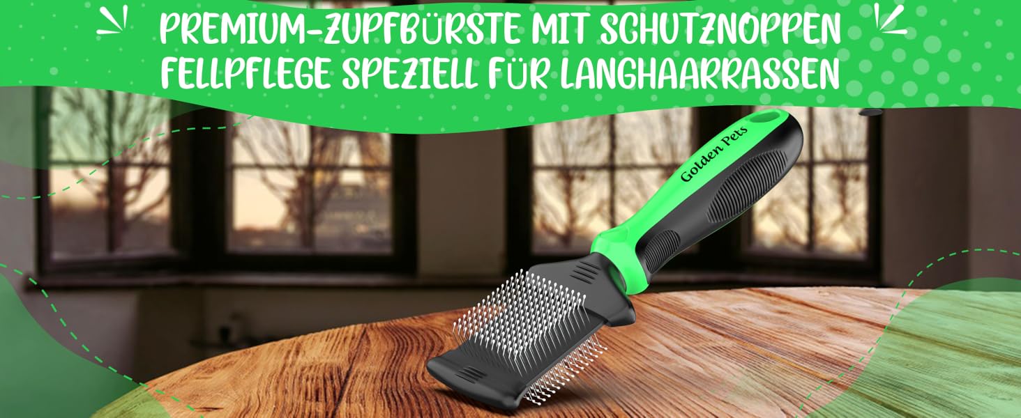 Зубна щітка для собак та котів з захисними нопочками - видаляє підшерсток, ковтуни та вузли. Ідеально для довгошерстих порід, таких як кокапу, пудель. Розмір M-L. Зубна щітка 2.0 велика