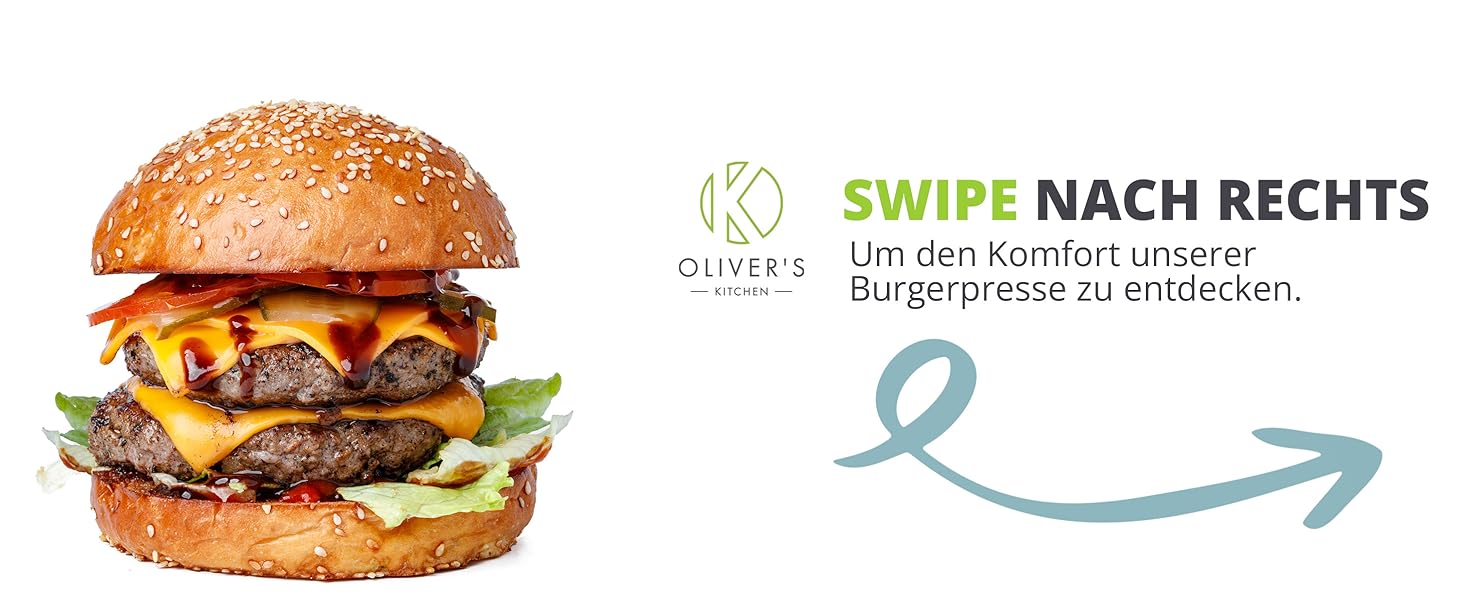 Преміум прес для бургерів Oliver's Kitchen® з чавуну для соковитих котлет та BBQ