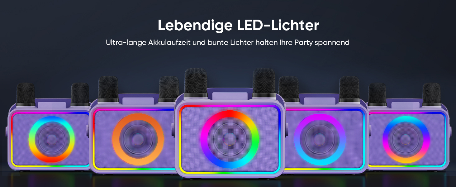 Караоке Машина з 2 Мікрофонами: Портативна Bluetooth Колонка для Караоке з Мікрофонами - Ідеальний Подарунок для Дорослів та Дітей