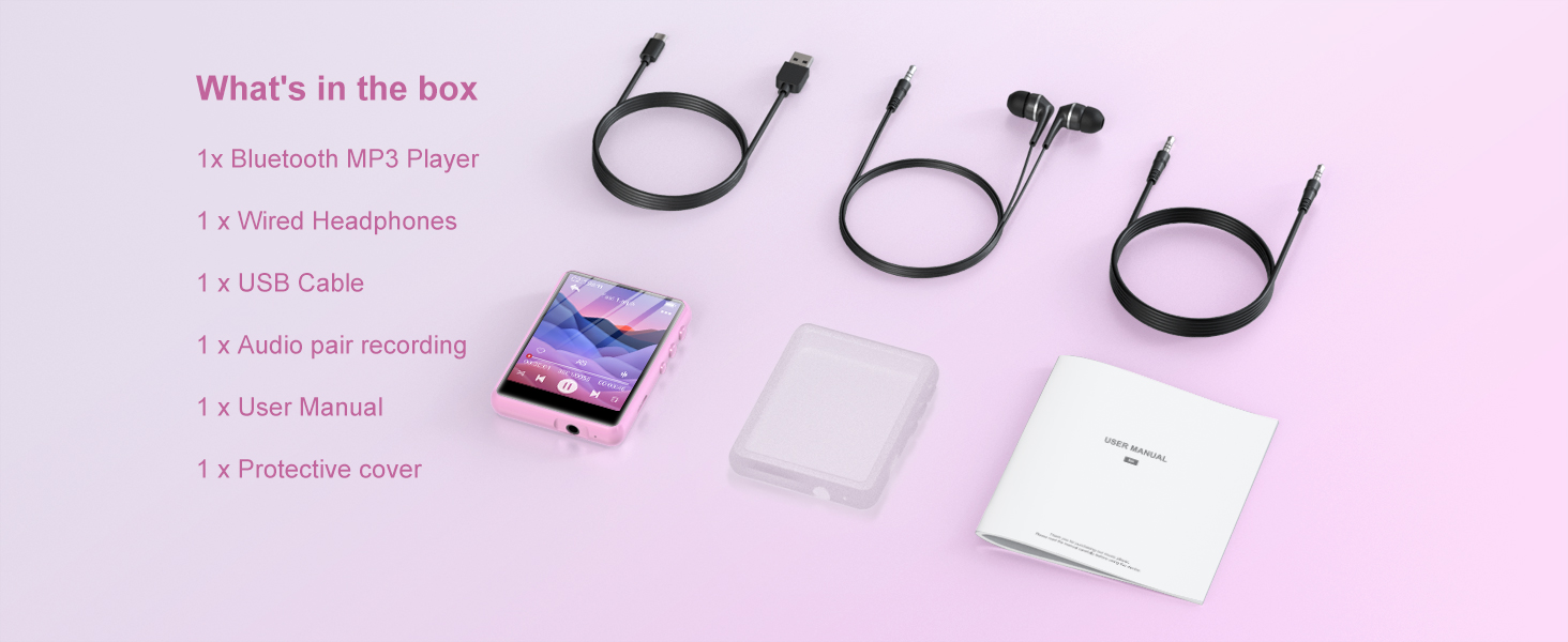 MP3 плеєр 64GB з Bluetooth 5.3, 2.4