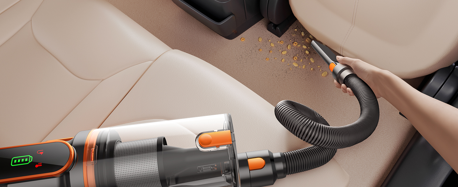 Бездротовий акумуляторний пилосос Fieety 600W з ароматерапією та гнучким з'єднанням, 65 хвилин роботи, для твердих поверхонь, килимів та авто