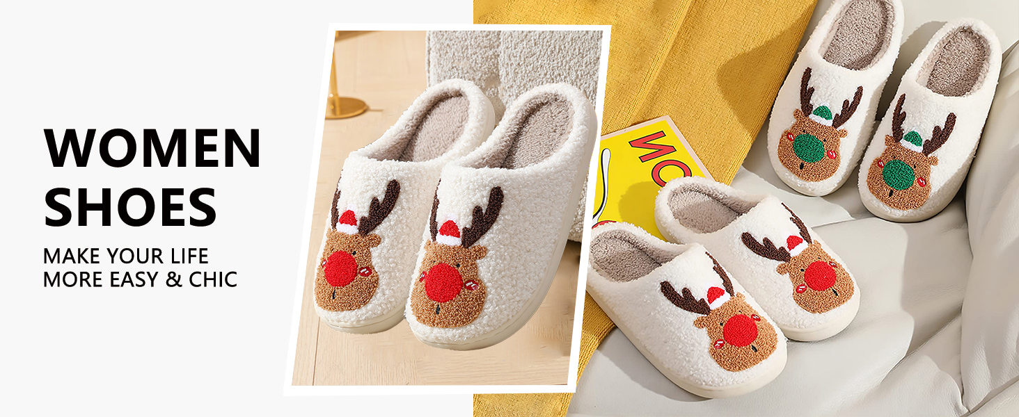 Тапочки додому TOPALL для жінок, теплі, м'які, зимові, пухнасті, антиковзні (3 Xmastree, 36/37 EU)