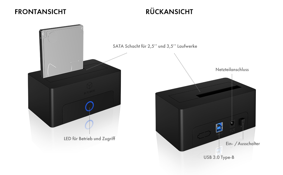 Док-станція ICY BOX для HDD/SSD SATA 2.5/3.5